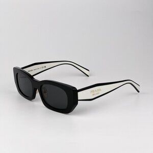 Prada PRB05SF Rectangle Sunglasses – Black Frame Grey Lenses | Model 09Q08Z